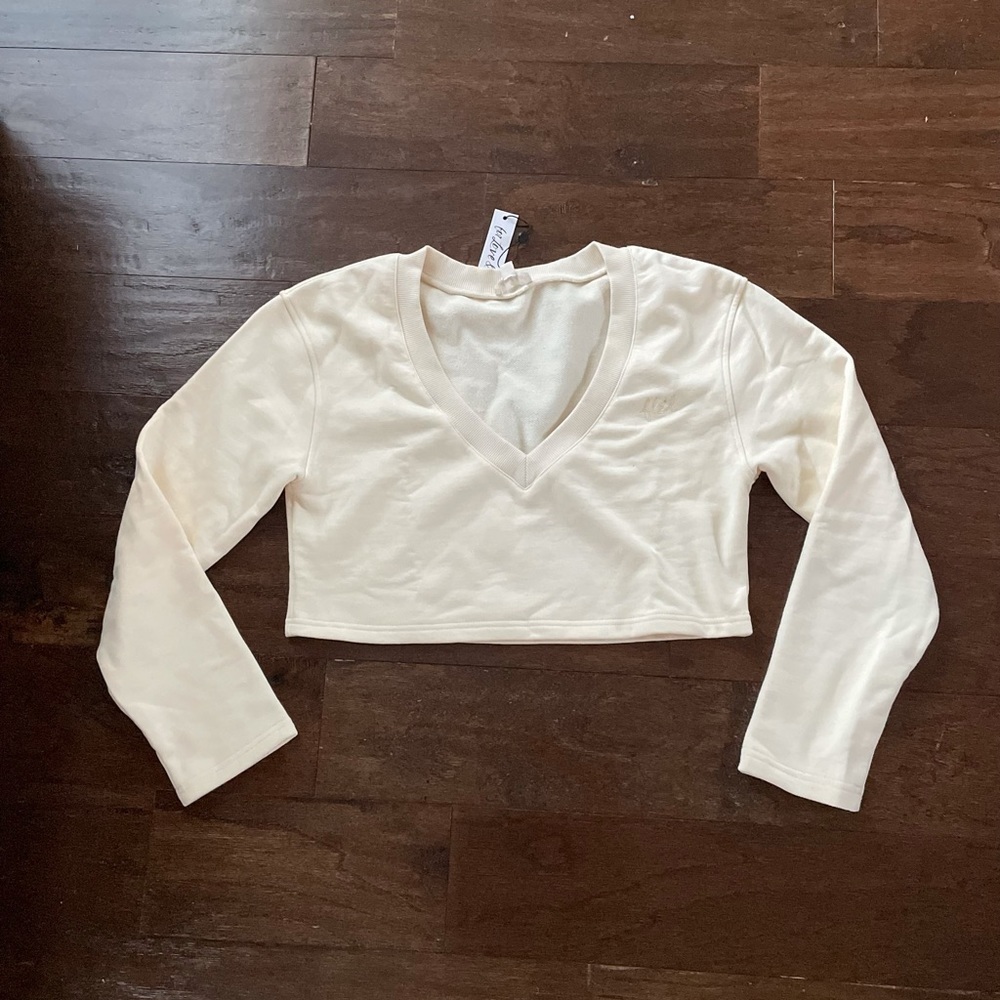 FOR LOVE & LEMONS! beige cropped hoodie